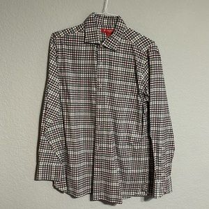 Daniel Cremieux Long-Sleeve Button Down Shirt, Size L, Slim Fit, Blue/Gray/Red